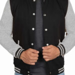 mens black and grey varsity jacket