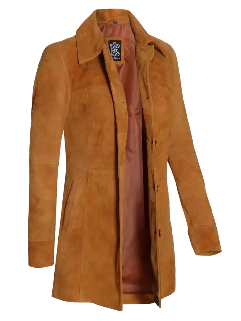 Women's Light Brown Real Suede Coat