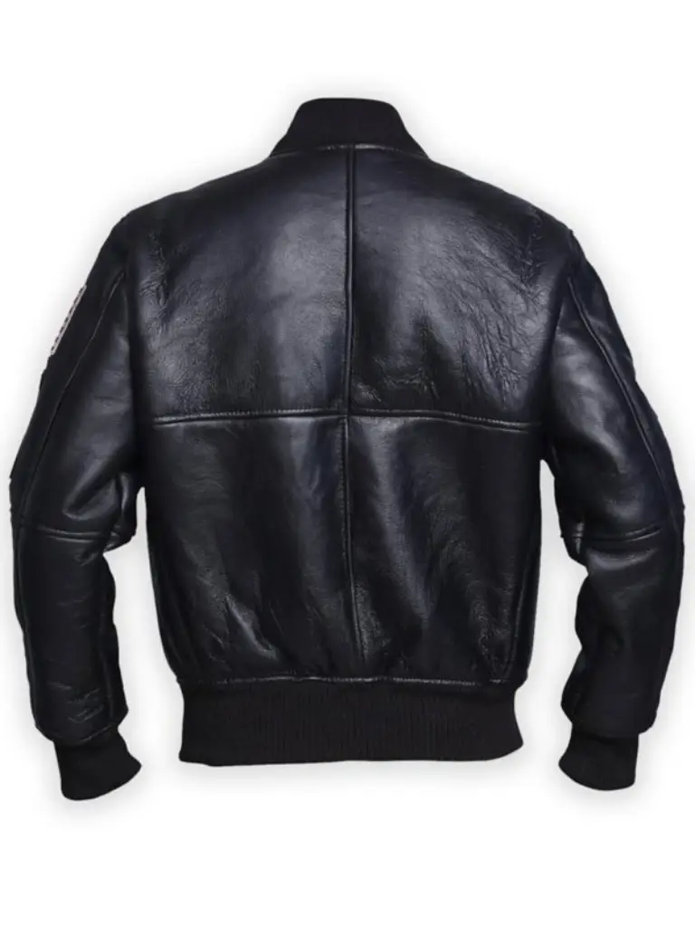 American Flag Leather Bomber Jacket