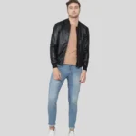 Black Bomber Jacket for Mens