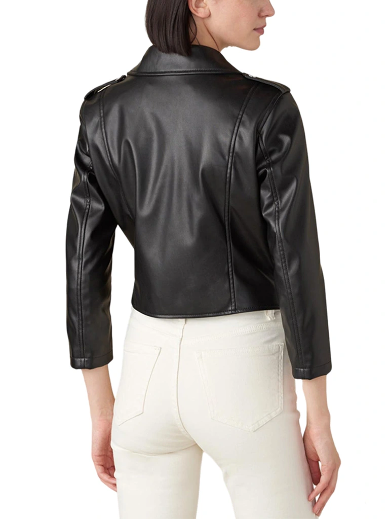 Womens Faux Leather Moto Jacket