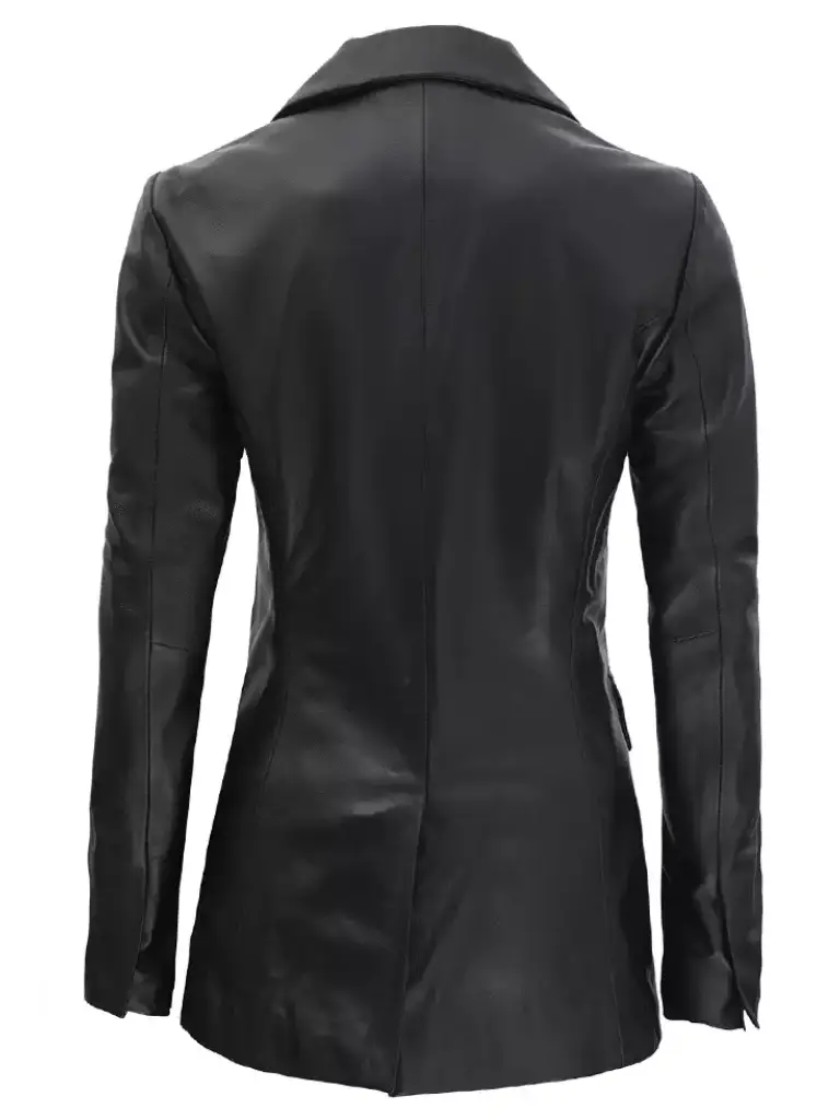Womens Double Breasted Black Coat