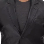 mens Black Leather blazer