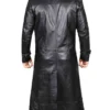 Black men trench leather coat