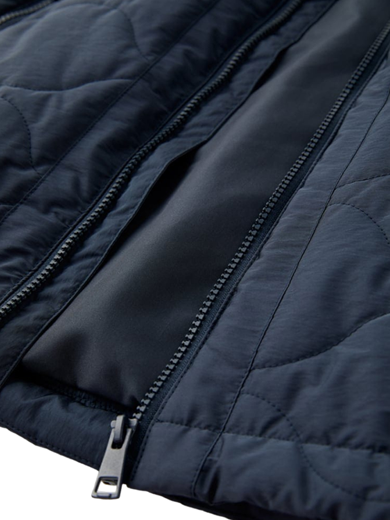 Women's Long Quilted Blue Outerwear