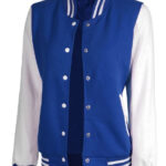 Blue and White casual Varsity Jacket