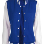 womens Blue and White Varsity Jacket