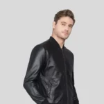 Bomber Black Leather Jacket