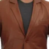 Mens Brown Leather Blazer Jacket