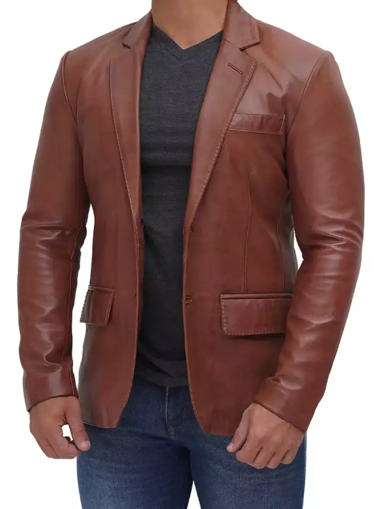 Mens Leather Blazer