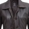 Womens Distressed Leather Brown Coat