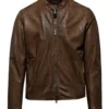 Mens Chocolate Brown Leather Jacket