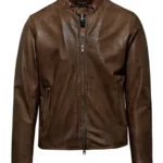 Mens Chocolate Brown Leather Jacket