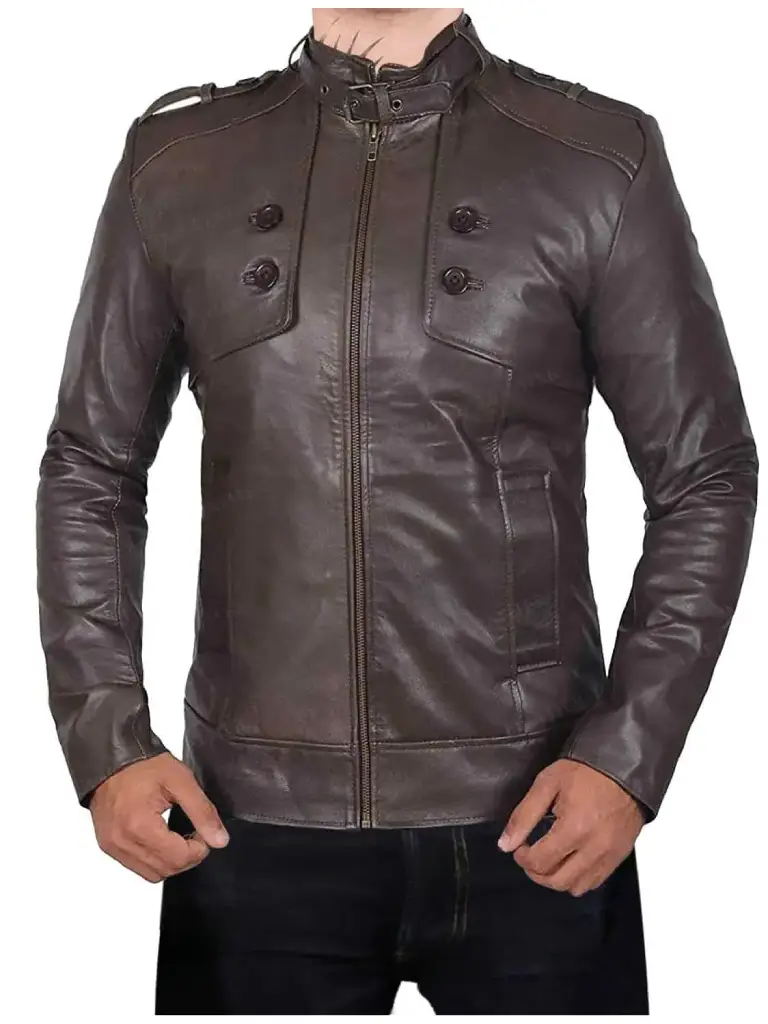 Chocolate brown leather jacket