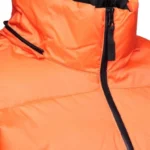Womens Orange Hooded Puffer Jacket