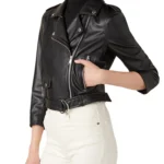 Womens Faux Black leather Moto Jacket