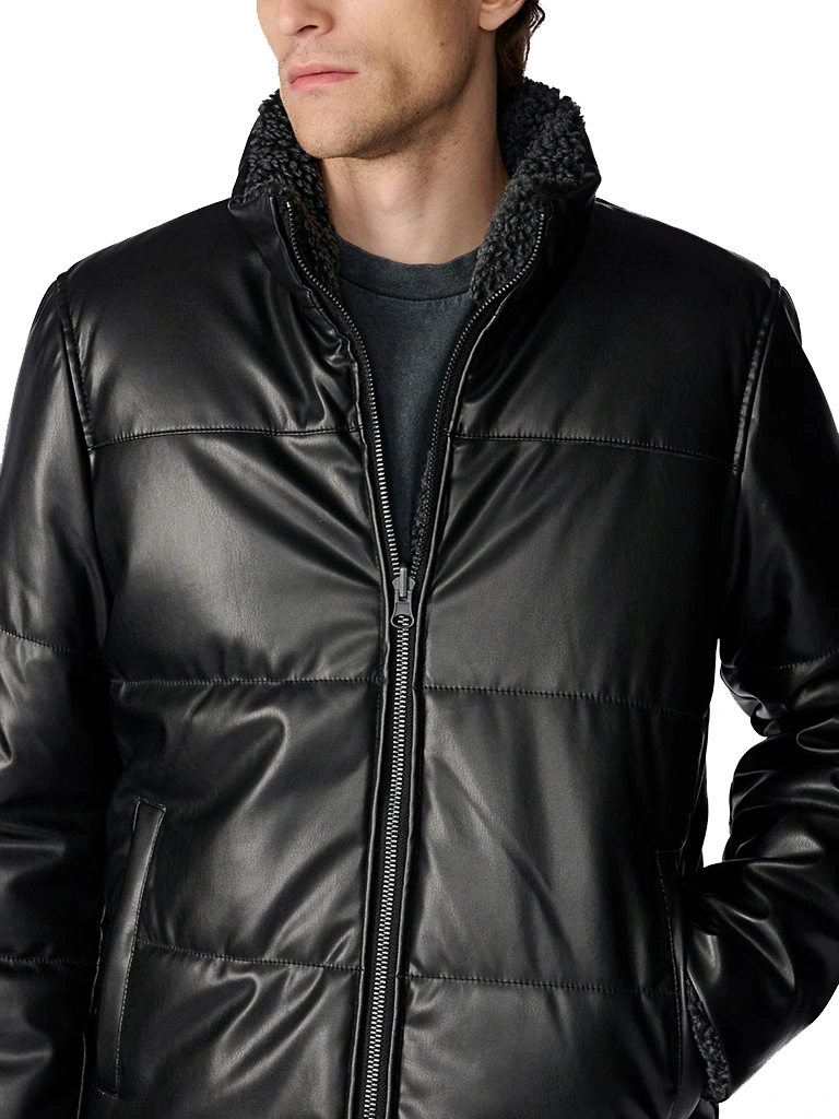 Black Faux Leather Reversable Jacket