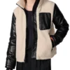 womens Faux Leather Sherpa Jacket