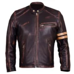 Mens Brown Distressed Vintage Leather Jacket
