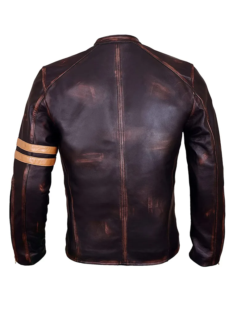 Mens Distressed Vintage Leather Jacket