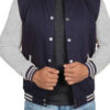 Mens casual Grey and Blue Varsity Jacket
