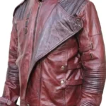 Guardians Of The Galaxy 2 Star Lord Marron Leather Jacket