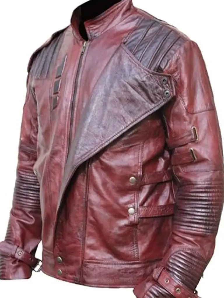Guardians Of The Galaxy 2 Star Lord Marron Leather Jacket