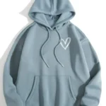 Women play Heart Print Hoodie