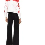 womens Intarsia motorcycle Leather Jacket