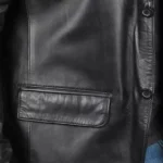 mens Black Leather Blazer