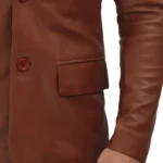 mens brown Leather Blazer