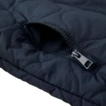 Blue Quilted Maxi Coat for Women