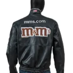 M&MS Black Leather Bomber Jacket