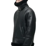 Mens Aviator Black Leather Jacket