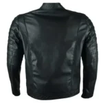 Black Leather Biker Jacket for Men