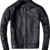 Mens Black Racer leather Jacket