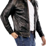 Men Cafe Racer Leather Jacket
