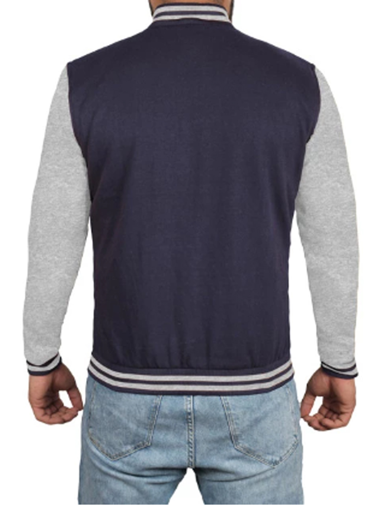 Grey and Blue Varsity Jacket