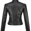womens style Cafe Leather Jacket