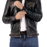 Men Style Cafe Racer Leather Jacket