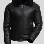 Mens bomber Shearling Leather Jacket