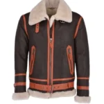 Mens Aviator Bomber Shearling Jacket