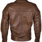 Mens Biker Classical Leather Brown Jacket