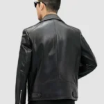 Mens black back Biker Leather Jacket