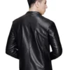Mens Black Cafe Leather Jacket