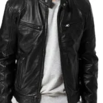 Mens stylish Black Cafe Racer Jacket
