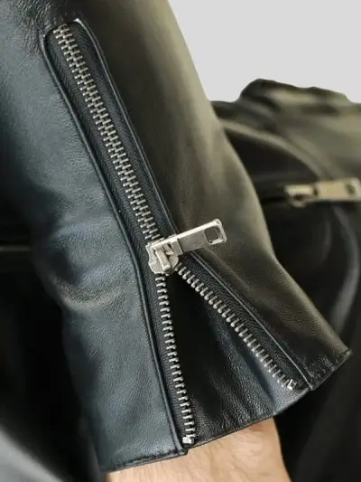 Mens Cuff Racer Leather Jacket