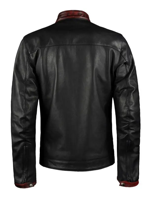 Mens retro racing Leather Jacket