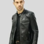 Mens Side Racer Leather Jacket