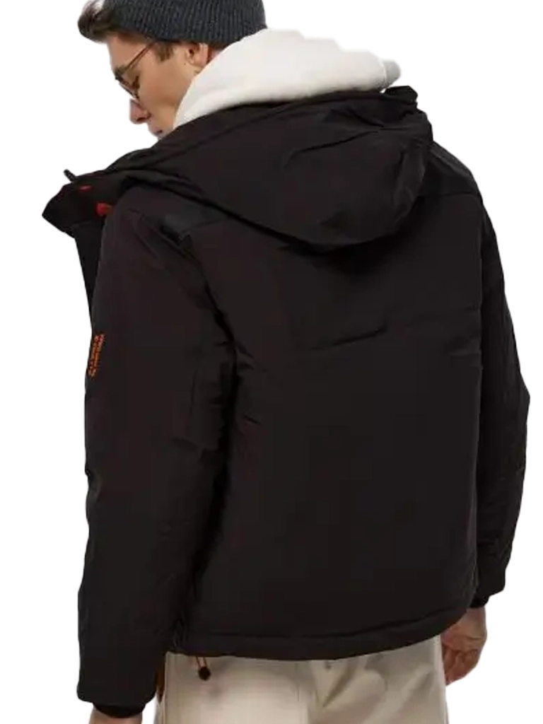 Mens Trimmed Hip Length Puffer Jacket